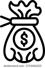 Vektordesign Geldtasche Symbolstil