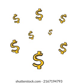 vector design money scattered around wealth and success money symbol