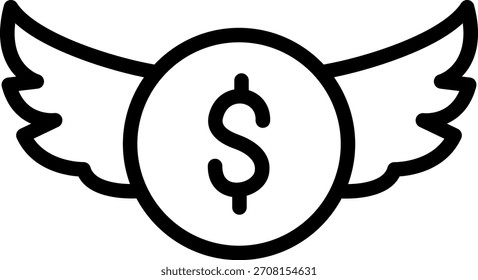 Vector Design Money with Wings Icon Style