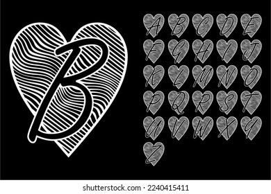 diseño vectorial letra monograma alfabeto completo para impresión