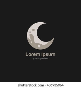 Vector Design Moon Logo template. Flat Style Design