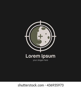 Vector Design Moon Logo template. Flat Style Design