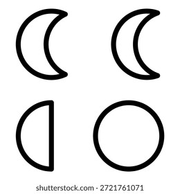 Diseño de Vector Fases lunares Estilo de icono