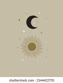 vector design moon sun sky summer art star 
