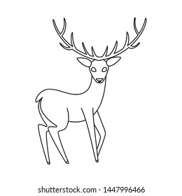 Vector design of moose and animal sign. Set of moose and antler vector icon for stock.