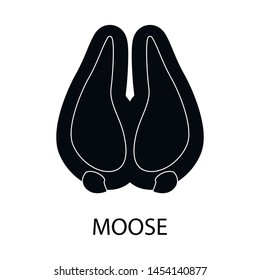 Vector design of moose and hoof icon. Set of moose and tracks stock symbol for web.