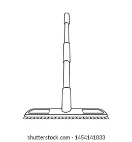 Vector design of mop and stick logo. Collection of mop and sweep stock vector illustration.