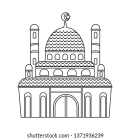 Vector design of mosque and church icon. Collection of mosque and muslim vector icon for stock.