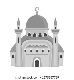 Vector design of mosque and church logo. Collection of mosque and muslim stock vector illustration.