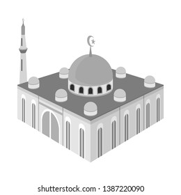 Vector design of mosque and islam symbol. Set of mosque and muslim stock symbol for web.