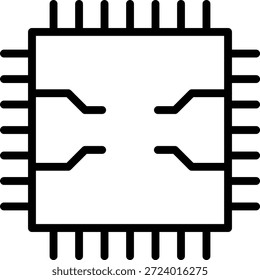 Estilo del icono del chipset de la placa base del diseño de Vector