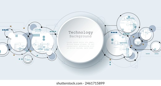Vector design motherboard or circuit board on white background. Illustration Abstract modern digital futuristic, engineering, science, computer technology. Hi tech computing, hardware system concept