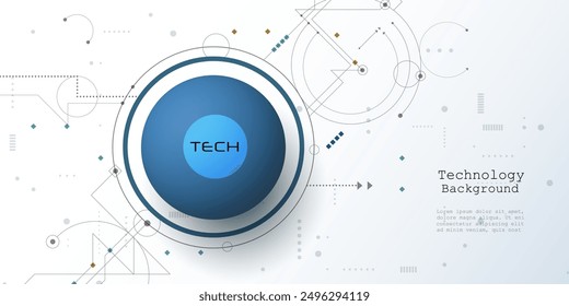 Vector design motherboard or circuit board on white background. Illustration Abstract modern digital futuristic, engineering, science, computer technology. Hi tech computing, hardware system concept