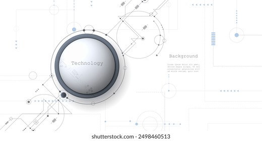 Vector design motherboard or circuit board on white background. Illustration Abstract modern digital futuristic, engineering, science, computer technology. Hi tech computing, hardware system concept