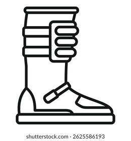 Vector design of a motocross boot in a clean line art style