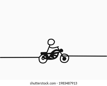 Diseño vectorial de la motocicleta en diseño de línea única. estilo de arte de línea continua, diseño de líneas de dibujo sencillas. 