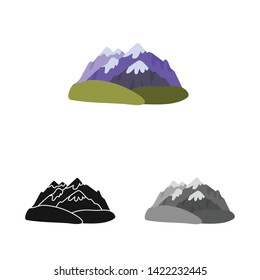Vector design of mountain  and rocky  sign. Collection of mountain  and peak  stock vector illustration.