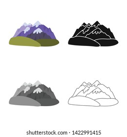 Vector design of mountain  and rocky  sign. Collection of mountain  and peak  vector icon for stock.