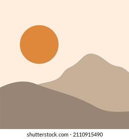 vector design, mountain scenery illustration