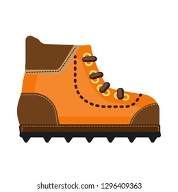 Vector design of mountaineering boot logo. Set of mountaineering and camp icon for stock.