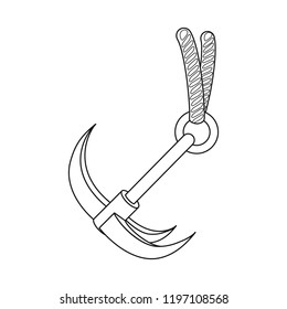 Vector design of mountaineering and peak icon. Set of mountaineering and camp stock symbol for web.