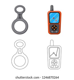 Vector design of mountaineering and peak icon. Set of mountaineering and camp stock symbol for web.