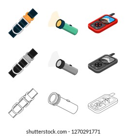Vector design of mountaineering and peak icon. Collection of mountaineering and camp stock vector illustration.