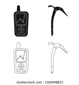 Vector design of mountaineering and peak logo. Set of mountaineering and camp stock vector illustration.