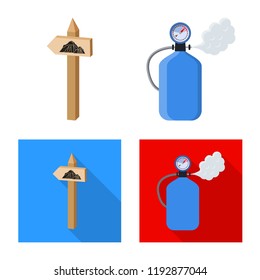 Vector design of mountaineering and peak logo. Collection of mountaineering and camp stock symbol for web.
