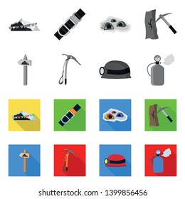 Vector design of mountaineering and peak logo. Set of mountaineering and camp stock vector illustration.