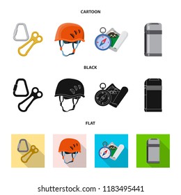 Vector design of mountaineering and peak sign. Collection of mountaineering and camp stock vector illustration.
