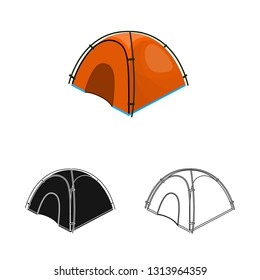 Vector design of mountaineering and peak sign. Set of mountaineering and camp vector icon for stock.
