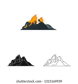 Vector design of mountaineering and peak sign. Collection of mountaineering and camp vector icon for stock.