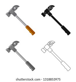 Vector design of mountaineering and peak sign. Set of mountaineering and camp stock symbol for web.