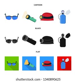 Vector design of mountaineering and peak sign. Set of mountaineering and camp stock vector illustration.