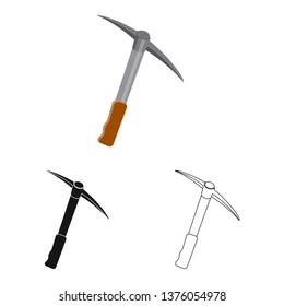 Vector design of mountaineering and peak sign. Set of mountaineering and camp stock vector illustration.