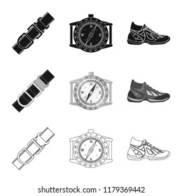 Vector design of mountaineering and peak symbol. Collection of mountaineering and camp vector icon for stock.