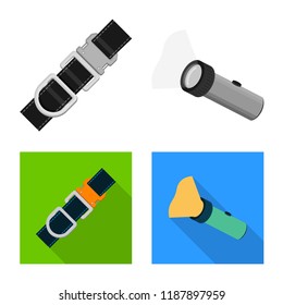 Vector design of mountaineering and peak symbol. Collection of mountaineering and camp vector icon for stock.