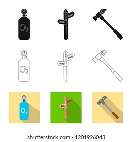 Vector design of mountaineering and peak symbol. Collection of mountaineering and camp stock symbol for web.