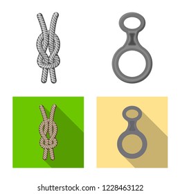 Vector design of mountaineering and peak symbol. Collection of mountaineering and camp vector icon for stock.