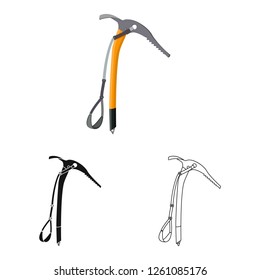 Vector design of mountaineering and peak symbol. Collection of mountaineering and camp vector icon for stock.