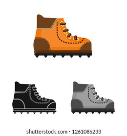 Vector design of mountaineering and peak symbol. Set of mountaineering and camp stock symbol for web.