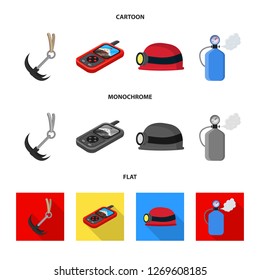 Vector design of mountaineering and peak symbol. Collection of mountaineering and camp stock vector illustration.