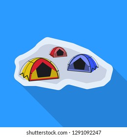 Vector design of mountaineering and peak symbol. Set of mountaineering and camp stock symbol for web.