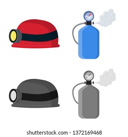 Vector design of mountaineering and peak symbol. Collection of mountaineering and camp stock vector illustration.
