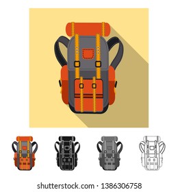 Vector design of mountaineering and peak symbol. Collection of mountaineering and camp stock symbol for web.