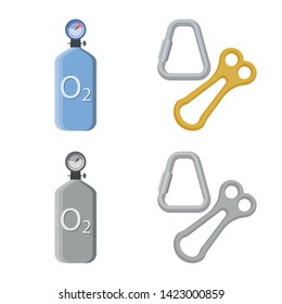 Vector design of mountaineering and peak symbol. Set of mountaineering and camp vector icon for stock.