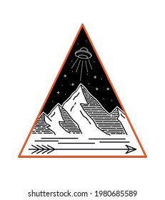 vector design of mountains and camp views