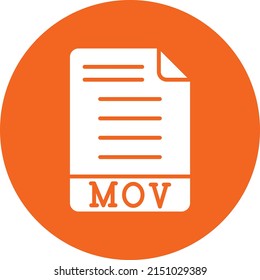 Estilo de icono MOV de diseño de vectores