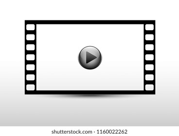 vector design of movie clip frame with play button